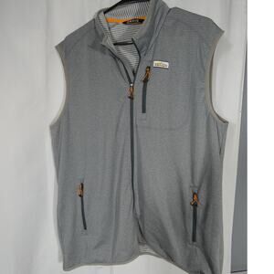 Orvis Men's Large Lined Vest Fishing Hiking Camping Outdoors Gray Zip Pockets